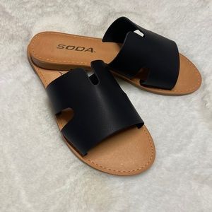 Kids Black Slide Sandals